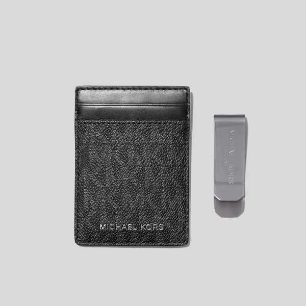 Michael Kors Money Clip Card Case In Gifting Box Set Black
