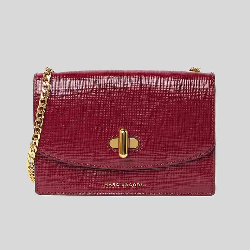 Marc Jacobs The Turnlock Leather Crossbody Bag Syrah M0016669 lussocitta lusso citta